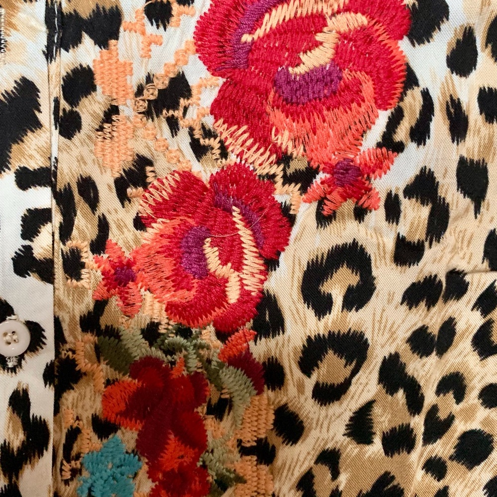 Leopard Floral Embroidered Boho Maxi Dress Duster - Picture 10 of 12